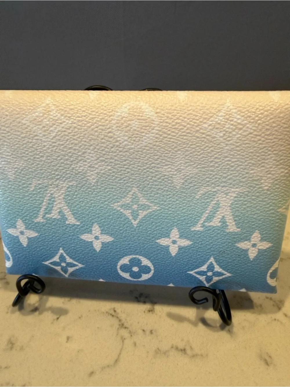 Louis Vuitton Blue and White Monogram Envelope Card Holder